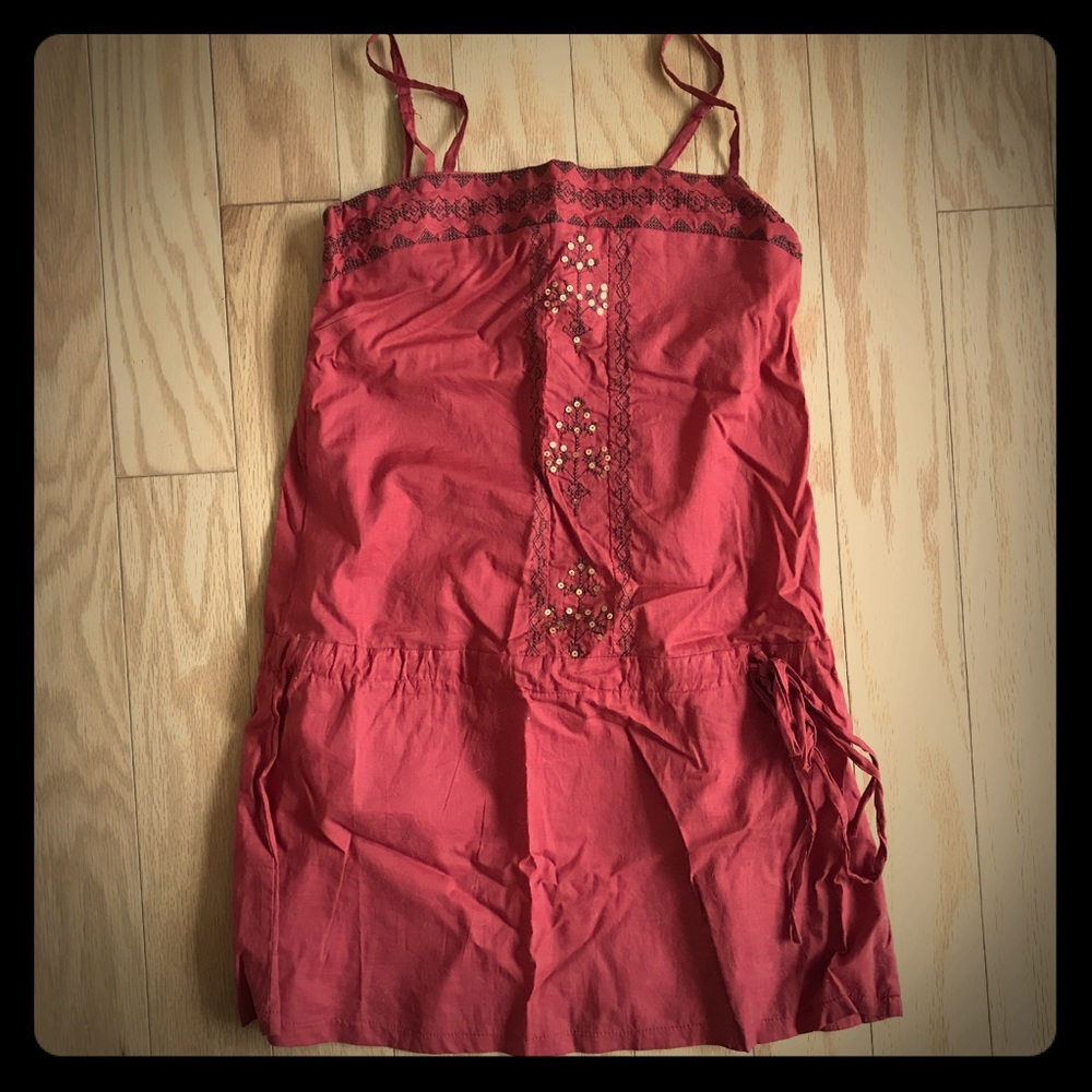 Embroidered Rust Colored Tunic or Dress From Yemen